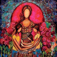 Shazly Khan, In every warm hug, magic unfolds, carrying love, comfort, and trust, 20 x 20 Inch, Acrylic on Canvas, Figurative Paintings, AC-SZK-130